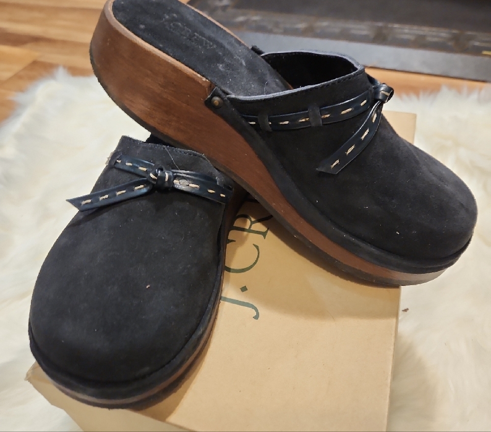 J. Crew Women's Navy Suede Clogs